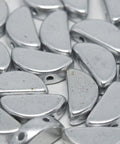 BeadsBalzar Beads & Crafts (SCB-01700) SEMI CIRCLE BEADS 5 X 10 MM ALUMINIUM SILVER
