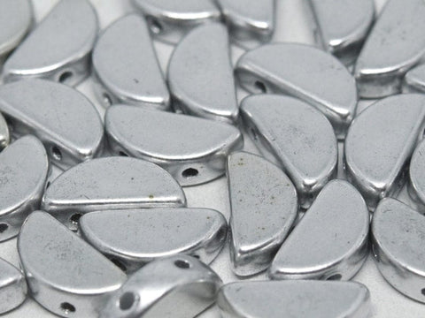 BeadsBalzar Beads & Crafts (SCB-01700) SEMI CIRCLE BEADS 5 X 10 MM ALUMINIUM SILVER