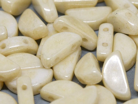 BeadsBalzar Beads & Crafts (SCB-03000-14413) SEMI CIRCLE BEADS 5 X 10 MM CHALK WHITE CHAMPAGNE LUSTER