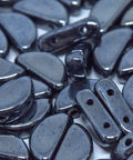 BeadsBalzar Beads & Crafts (SCB-23980-14400) SEMI CIRCLE BEADS 5 X 10 MM JET HEMATITE