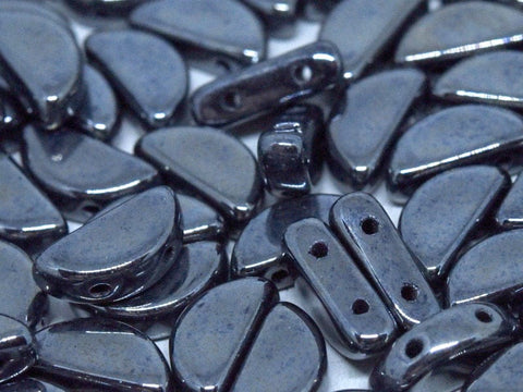 BeadsBalzar Beads & Crafts (SCB-23980-14400) SEMI CIRCLE BEADS 5 X 10 MM JET HEMATITE