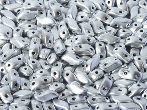 BeadsBalzar Beads & Crafts (SD-01700) STORMDUO 3 X 7 MM ALUMINIUM SILVER