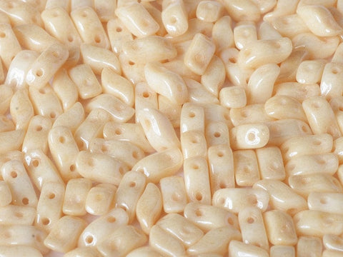 BeadsBalzar Beads & Crafts (SD-03000-14413) STORMDUO 3 X 7 MM CHALK WHITE CHAMPAGNE LUSTER
