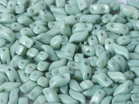 BeadsBalzar Beads & Crafts (SD-03000-14459) STORMDUO 3 X 7 MM CHALK WHITE TEAL LUSTER