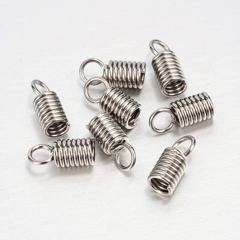 BeadsBalzar Beads & Crafts (SE4625) 304 Stainless Steel Terminators, Cord Coil Hole 3MM (20 PCS)