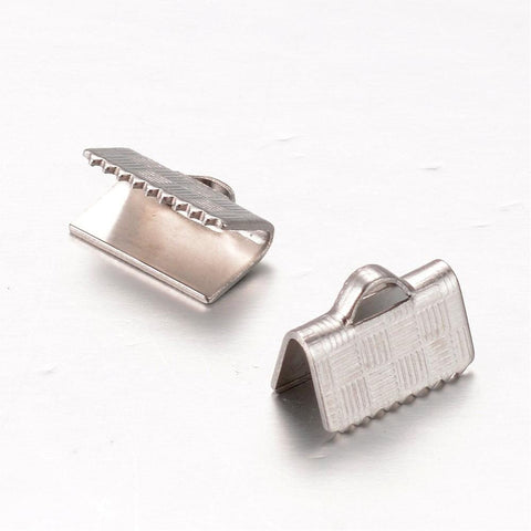 BeadsBalzar Beads & Crafts (SE4628) 304 Stainless Steel Ribbon Ends 10MM