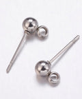 BeadsBalzar Beads & Crafts (SE5258) 304 Stainless Steel Ball Stud Earrings Components,7MM LONG (10 PCS)