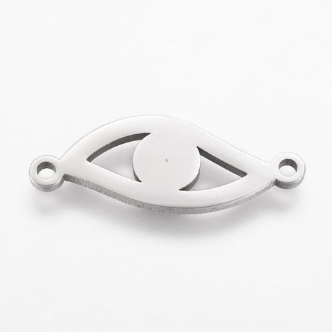 BeadsBalzar Beads & Crafts (SE5262) 304 Stainless Steel Links, Polishing, Eye, Stainless Steel Color 25MM (1 PC)