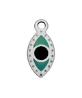 BeadsBalzar Beads & Crafts (SE5263) 304 Stainless Steel Enamel Charms, Eye, Teal 13MM (3 PCS)