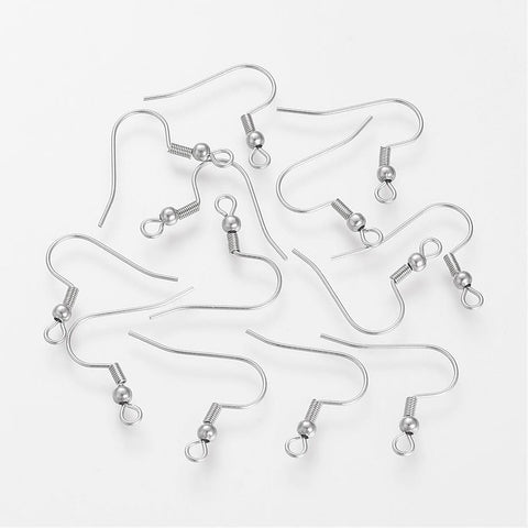 BeadsBalzar Beads & Crafts (SE5556) 304 Stainless Steel Earring Hooks, 21MM (50 PCS)