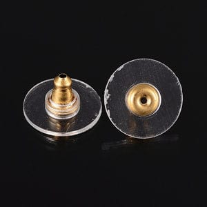 BeadsBalzar Beads & Crafts (SE5714) 304 Stainless Steel Ear Nuts Earrings Backs, Golden 11mm (10 PCS)