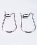 BeadsBalzar Beads & Crafts (SE6124A) 304 Stainless Steel Hoop Earrings, 12mm wide, 20mm long (10 pcs)