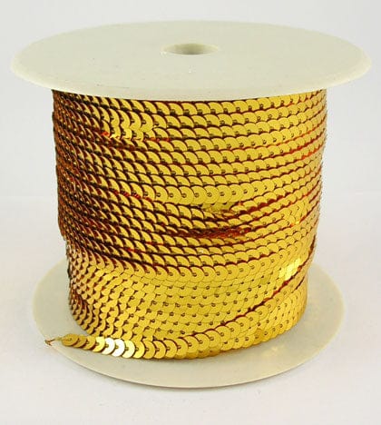 BeadsBalzar Beads & Crafts (SE6400A) Paillette-Sequins Roll, Gold Size: about 6mm in diameter, 100 yards-roll.