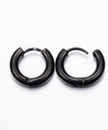 BeadsBalzar Beads & Crafts (SE6446B) 304 Stainless Steel Hoop Earrings, Gunmetal Size: about 14mm wide, (1 PAIR)