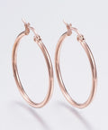 BeadsBalzar Beads & Crafts (SE6645A) 304 Stainless Steel Hoop Earrings, Rose Gold Size: about 34~36mm in diameter