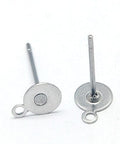 BeadsBalzar Beads & Crafts (SE8317-3) 304 Stainless Steel Stud Earring Findings, with Loop, 12mm (10 PAIRS)