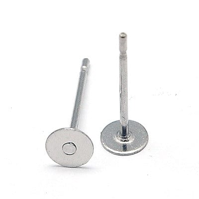 BeadsBalzar Beads & Crafts (SE8318-6) 304 Stainless Steel Stud Earring Findings, 12x4mm (+/- 50 PCS)
