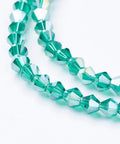BeadsBalzar Beads & Crafts SEA GREEN (BE66-12) (BE66-X) Glass Beads Strands, AB Color Plated, Faceted, Bicone, 4MM (1 STR)