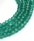 BeadsBalzar Beads & Crafts SEA GREEN (BE8235-01G) (BE8235-X) Transparent Glass Bead Strands, Faceted Round, 6mm (1 STR)