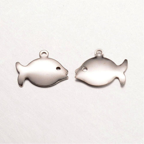 BeadsBalzar Beads & Crafts (SF4730) 316 Stainless Steel Pendants, Fish (5 PCS)