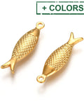 BeadsBalzar Beads & Crafts (SF7551-X) 304 Stainless Steel Pendant, Fish, 6x21mm (2 PCS)