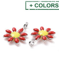BeadsBalzar Beads & Crafts (SF8722-X) 304 Stainless Steel Charms, with Enamel, Flower, 7.5x10mm (5 PCS)
