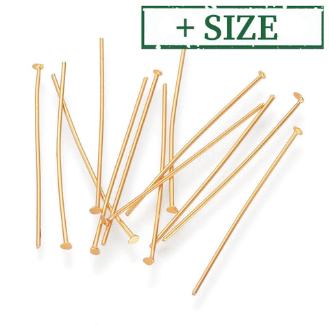 BeadsBalzar Beads & Crafts (SH4765-X) 304 Stainless Steel Headpins, Golden  (+/-40PCS)