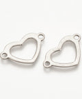 BeadsBalzar Beads & Crafts (SH5244) 304 Stainless Steel Links, Heart, Stainless Steel 22MM
