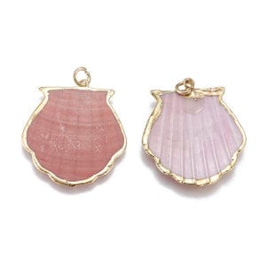 BeadsBalzar Beads & Crafts (SH5711) Electroplate Shell Pendants, Golden, Size: about 29~30mm wide, 33~34mm long