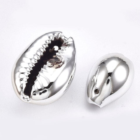 BeadsBalzar Beads & Crafts (SH5759B) Cowrie Shell Pendants, with UV Plated, WhiteSmoke Size: about 15~20mm