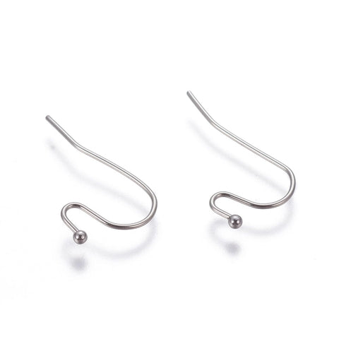 BeadsBalzar Beads & Crafts (SH6023-100PC) 304 Stainless Steel Earring Hooks, about 21mm (+- 100PCS)