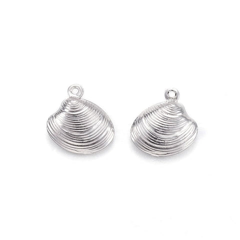 BeadsBalzar Beads & Crafts (SH6623A) 304 Stainless Steel Charms, Shell, 13.5mm (10 PCS)