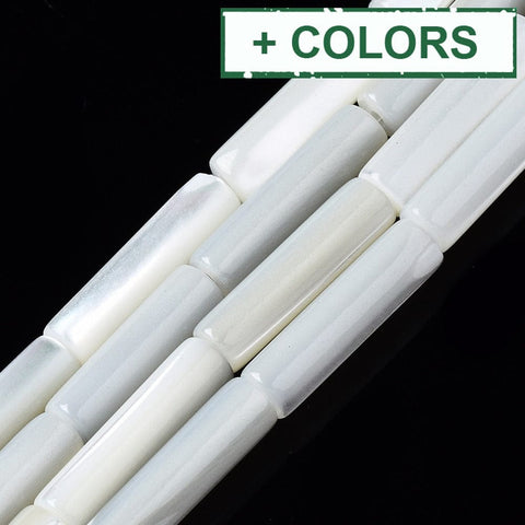 BeadsBalzar Beads & Crafts (SH8115-X) Natural Shell Beads Strands, Column,13x4mm (1 STR)