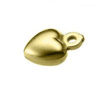 BeadsBalzar Beads & Crafts SILVER 925 3 MICRON GOLD PLATED (925-H96-3GP) (925-H96-X) SILVER 925 MICRO HEART CHARMS (2 PCS)
