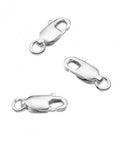 BeadsBalzar Beads & Crafts SILVER (925-52SILV) (925-52X) Sterling silver Lobster claw clasps 10.1mm (2 pcs)