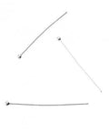 BeadsBalzar Beads & Crafts SILVER (925-53SILV) (925-53X) Sterling silver Bead pins, 30mm head, 0.4mm wire, 1,5mm (10PCS)