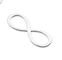 BeadsBalzar Beads & Crafts SILVER 925 (925-INF20X7) (925-INF-X) Sterling silver infinity charms 20x7mm (1 PC)