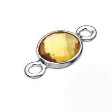 BeadsBalzar Beads & Crafts SILVER 925 (925-L107-S) (925-L107-X) SILVER 925 6MM SET CITRINE HYDROTHERMAL QUARTZ BRIOLETTES 2 RINGS (1 PC)