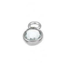 BeadsBalzar Beads & Crafts SILVER 925 (925-P120-S) (925-P120-X) SILVER 925 4MM SET SKY BLUE TOPAZ HYDROTHERMAL QUARTZ 1 RING (1 PC)