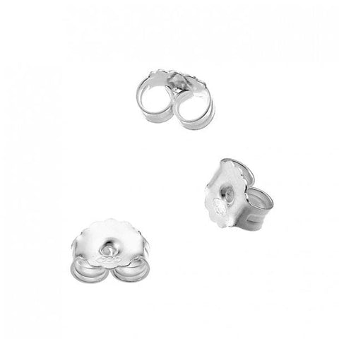 BeadsBalzar Beads & Crafts SILVER (925-GE60-SILV) (925-GE60-X) STERLING SILVER EARRING BUTTERFLY BACKS 5MM (4 PCS)