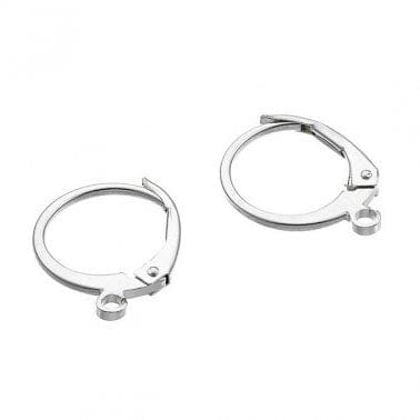 BeadsBalzar Beads & Crafts SILVER (925-GH61-SILV) (925-GH61-X) STERLING SILVER 12MM ROUND SLEEPERS 0,8MM WIRE (1 PAIR)