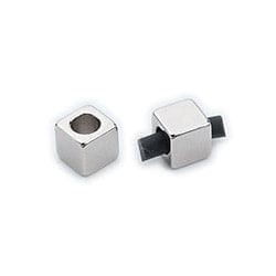 BeadsBalzar Beads & Crafts SILVER.ANTIQUE (GQ6591B) (GQ6591A) Square brass 6mm cube H3.8mm (8 PCS)