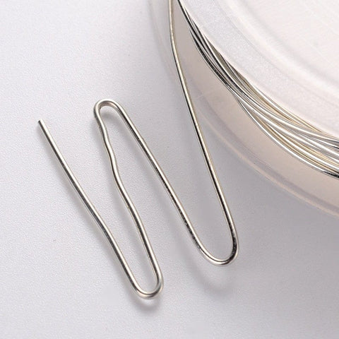 BeadsBalzar Beads & Crafts SILVER (CW8234-06) (CW8234-X) Copper Jewelry Wire, 0.8mm (3m)/roll.