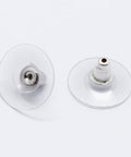 BeadsBalzar Beads & Crafts (SILVP-8464-P) 925 Sterling Silver Ear Nuts, Carved 925, Platinum 6.5x12mm (2 PAIRS)