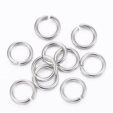 BeadsBalzar Beads & Crafts (SJ6138C) 304 Stainless Steel Open Jump Rings, 8mm (10 GMS)