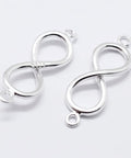 BeadsBalzar Beads & Crafts (SL5273) 925 Sterling Silver Links, Infinity, Carved with S925, Silver 18MM  (1 PC)