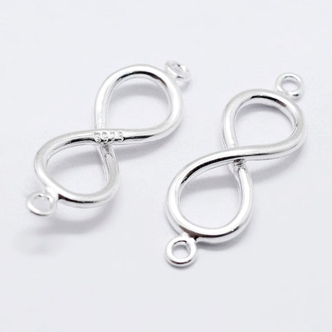 BeadsBalzar Beads & Crafts (SL5273) 925 Sterling Silver Links, Infinity, Carved with S925, Silver 18MM  (1 PC)