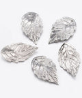 BeadsBalzar Beads & Crafts (SL5325) 304 Stainless Steel Pendants, Leaf, 304 Stainless Steel 17MM (8 PCS)