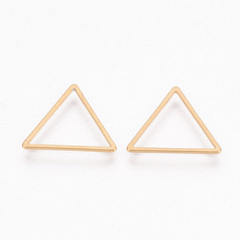 BeadsBalzar Beads & Crafts (SL5431A) 304 Stainless Steel Linking Ring, Triangle, Golden 18MM (6 PCS)