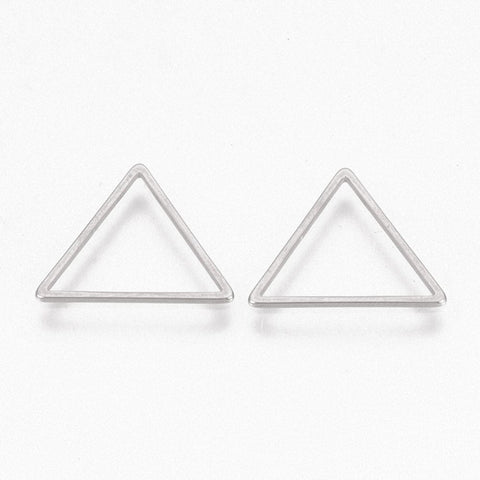 BeadsBalzar Beads & Crafts (SL5431B) 304 Stainless Steel Linking Ring, Triangle, Stainless Steel Color 22MM